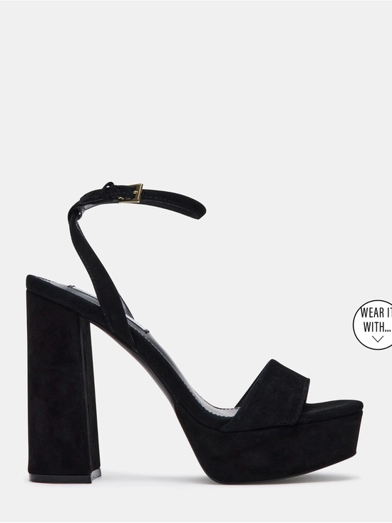 Steve Madden Shoes - SOLD OUT Steve Madden Black Suede Strappy Block Heel Sandals